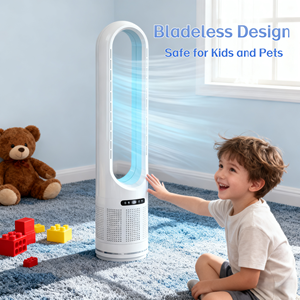 Bladeless <b>Fan</b> With Air Purifier Quiet Bladeless Tower <b>Fan</b> for Bedroom & Household Use With WiFi <b>Control</b> 8 Speeds Bladeless <b>Fan</b> - Product Image 5