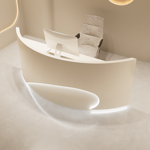 Mostrador <span class=keywords><strong>de</strong></span> recepción minimalista moderno con Diseño <span class=keywords><strong>de</strong></span> barra curva para salones <span class=keywords><strong>de</strong></span> belleza y peluquería Tiendas <span class=keywords><strong>de</strong></span> ropa - Product Image 3