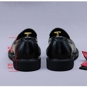 Chaussures habillées en cuir pour homme, style business, avec grandes embouts métalliques, noires, idéales pour le mariage du marié, mocassins pour homme - Product Image 6