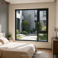 Fenêtre basculante JOUGE en aluminium à quincaillerie dissimulée 77S, design minimaliste, épaisseur de paroi 1,8 mm, bande thermique 39 mm pour maison de luxe