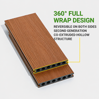 Plancher en bois-plastique double face de deuxième génération WPC pour cour, balcon et terrasse, imperméable