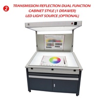 Cabine d'évaluation de couleur de style armoire, pour transmission et réflexion, ISO3664 CRI>=95 D65 D50, avec 1 tiroir et 2 portes de rangement