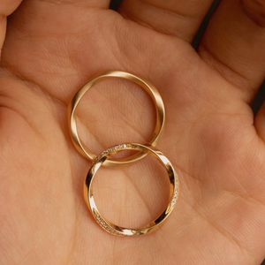 แหวนคู่รักโมเบียสเพชร HPHT รับรองโดย Aimgal NGTC ชุบทอง <span class=keywords><strong>18K</strong></span> เงินแท้ 925 ของขวัญสำหรับงานแต่งงานและหมั้น - Product Image 4