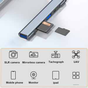Station d'accueil 5 en 1 haute vitesse 5 Gbps en alliage d'aluminium, hub <span class=keywords><strong>USB</strong></span>-<span class=keywords><strong>C</strong></span>, lecteur de cartes TF/MicroSD/<span class=keywords><strong>SD</strong></span>, USB3.0, USB2.0, en stock - Product Image 2