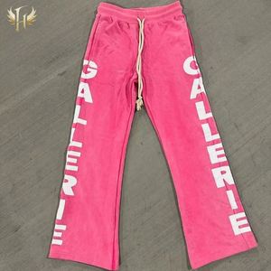 เสื้อมีฮู้ดสีชมพูพลอยเทียมสีดำแบบกำหนดเองพิมพ์ลายหน้าจอโอเวอร์ไซส์กระเป๋าซิปรูดซิปมีฮู้ดกางเกงวินเทจ - Product Image 6