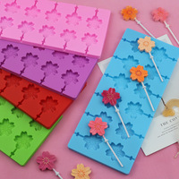 Moule en silicone à 12 cavités en forme de fleur pour bonbons et glaces, facile à démouler pour la décoration de pâtisseries