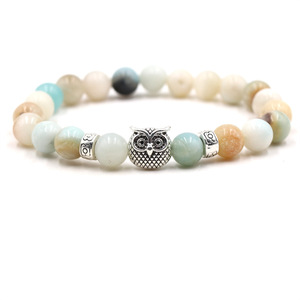 Pulseras de cuentas con cabeza de búdama para hombre, piedra ojo de tigre, roca volcánica, malaquita, cuarzo rosa, brazaletes para mujer, regalos budistas de oración - Product Image 1