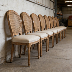 Toptan Etkinlik Kiralama Masif Ahşap Vintage Fransız Tarzı Rustik İstiflenebilir Sağlam Sırtlı Louis XIV Sandalyeleri Daire Villa Dış Mekan - Product Image 1