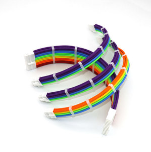 Angitu tùy chỉnh cầu vồng 90 độ ATX 24Pin Mb, 1x4 + 4pin, 2x6 + 2pin PSU đường cong PC điện mở rộng cáp Kit - Product Image 2