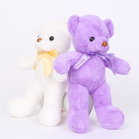 Ours en peluche multicolores personnalisables en gros, 30-55 cm, doux et mignons, avec ruban, pour machine à grue, cadeau d'anniversaire ou d'événement