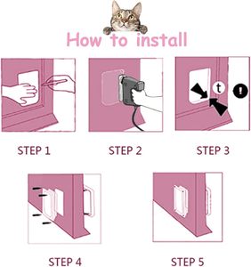 Bavette de porte pour chat verrouillable à 4 voies Taille M/L/XL Porte en plastique résistante aux intempéries pour animaux de compagnie pour chats Doggie Kitty Kittens Nouvel An Intérieur Extérieur - Product Image 3