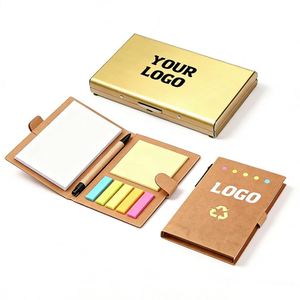 Wholesale Kraft Cover <b>Note</b> <b>Book</b> Custom Logo Mini Notebook Memo Sticky Paper Notepad with Pen Promo Business Gift Supplies - Product Image 1