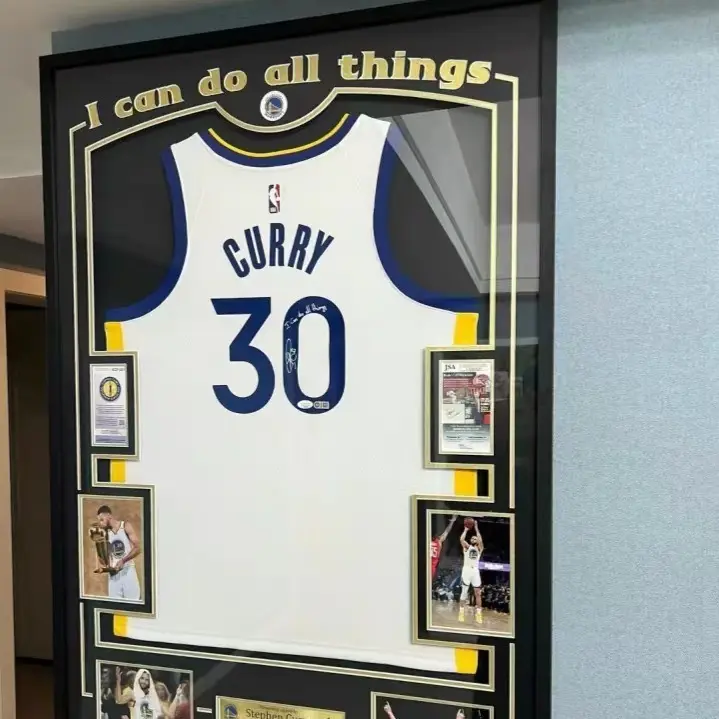 Black Jersey Display Frame Case Shadow Box with 98% Uv Protection Acrylic for Basketball Soccer Hockey Shirt and Uniform