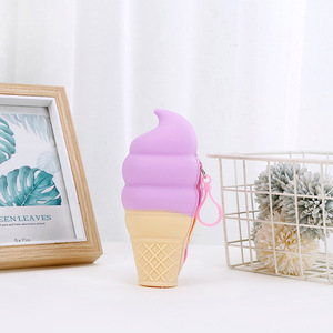 Schattige macaron-ijsjesvormige handtas voor kleine meisjes, cartoon speelgoedtas, siliconen portemonnee - Product Image 5