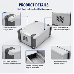 <span class=keywords><strong>Caja</strong></span> de Control de Aleación de Aluminio Personalizada para Chasis de Equipos de Prueba Electrónica, Protección IP54, 4 Opciones de Asa, Ventilación, OEM, ODM - Product Image 3