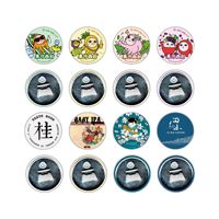 Chine fabricant rond fer blanc réfrigérateur aimant ouvre-bouteille bouton personnalisé Sublimation dos magnétique congélateur décoration