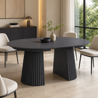 Table à manger rétractable en bois massif de style moderne, imperméable, écologique, ronde, 10 places