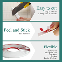 Moulures murales modernes en PVC souple autocollantes pour crédences de cuisine, bords de carrelage et décoration murale