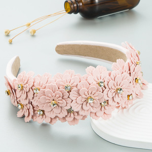 Accesorios <span class=keywords><strong>para</strong></span> el <span class=keywords><strong>cabello</strong></span> <span class=keywords><strong>para</strong></span> mujer, corona <span class=keywords><strong>de</strong></span> boda <span class=keywords><strong>de</strong></span> tela ajustable, diadema rosa, guirnaldas <span class=keywords><strong>de</strong></span> <span class=keywords><strong>flores</strong></span> artificiales <span class=keywords><strong>para</strong></span> niña, venta al por mayor - Product Image 4