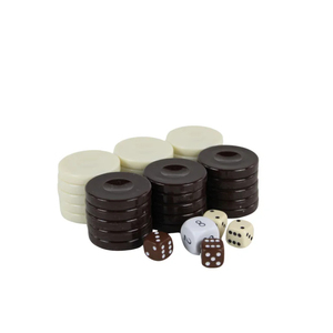 Set di chip Backgammon nero rosso bianco su misura con dadi a <span class=keywords><strong>dama</strong></span> di gioco altamente lucidato per il classico gioco di strategia - Product Image 3