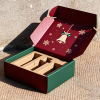 Calendrier de l'Avent Cosmétique de Noël, Boîte Cadeau en Carton Ondulé avec Revêtement UV et Gaufrage, Emballage de Parfum Recyclable