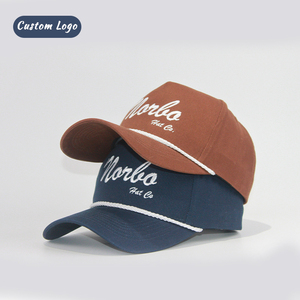 2025 en Stock Retro personalizado 3D bordado logo sombreros de 5 paneles gorras deportivas con estampado de hojaldre Gorras gorra de béisbol de algodón para Unisex - Product Image 2
