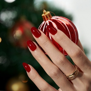 Kit de faux ongles rouges de Noël personnalisés à presser, vente en gros, fournisseurs de haute qualité, ongles en gel souple faits à la main, réutilisables, avec colle - Product Image 1