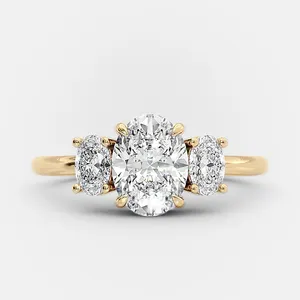 Custom Trendy Cubic Zirconia Eternity Diamond Women Jewelry Engagement Wedding 925 Sterling Silver Promise Rings