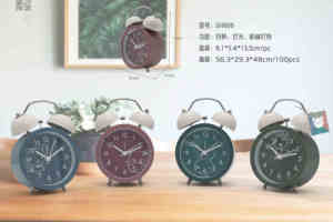 Dễ thương retro cổ điển tương tự cầm tay Đồng hồ bàn chuông lớn báo động phòng ngủ trẻ em đôi không tích tắc ánh sáng ban đêm Kim cơ khí - Product Image 5