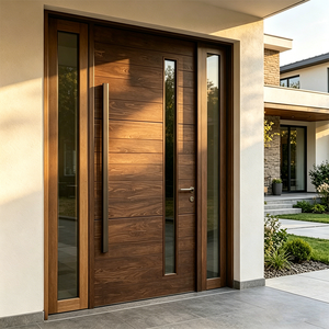 Porte d'<span class=keywords><strong>entrée</strong></span> principale <span class=keywords><strong>de</strong></span> villa moderne minimaliste, en bois massif, design personnalisé, luxe, imperméable, pour l'extérieur des hôtels - Product Image 2