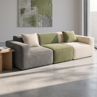 Haustierfreundliches Stoff-Quadratsofa-Set Schnell Expandierend Kurierfreundlich Vakuumkomprimiert Knochenlose Polsterung für Hotel- und Villennutzung