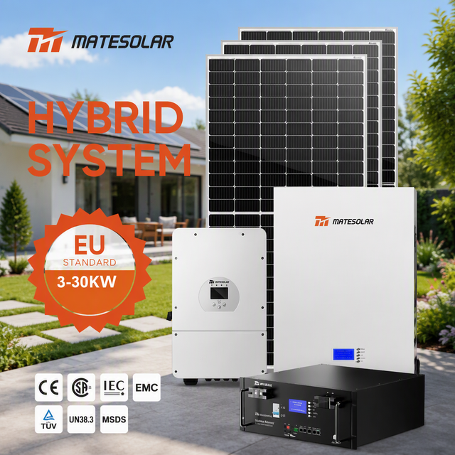 All in One 3KVA 5KVA 10KVA 12KVA 15KVA 20KVA 25KVA 30KVA Hybrid Solar System with Lithium Battery Inverter for Home Use