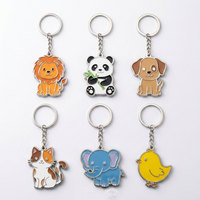 Porte-clés Métal OEM Animaux Mignons Panda Chat Lapin Émail Souple Émail Dur Anneau de Clés Personnalisé Pendentifs de Sac pour Filles Garçons