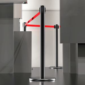Doppie o Triple cinture di controllo della folla <span class=keywords><strong>Stanchion</strong></span> piatto in ghisa con materiale metallico in acciaio inossidabile - Product Image 1