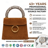 Caramel Suède Tote Bag met gepersonaliseerde pythonprint handvat, gestructureerde handtas voor dames, dagelijks gebruik, OEM op maat