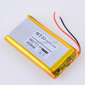 Batería Recargable de Iones de Litio Polímero de <span class=keywords><strong>3</strong></span>.7V y 3000mAh, Modelo 804070, para Tablet, Banco de Energía, Altavoz, Reproductor MP4, T146 - Product Image 2