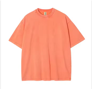 Camiseta de Algodón Oversize para Hombre, Manga Corta, Casual, Tejido de Punto Liso, Teñido, Ajuste Holgado, Transpirable, 230g, Personalizable - Product Image 1