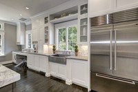 Armoire de cuisine sur mesure en bois massif prête à assembler avec porte en verre