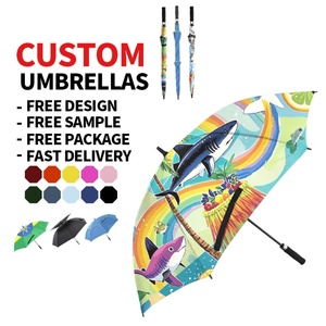 Custom Logo Promotional Corporate Gifts <b>Windproof</b> Golf <b>Umbrella</b> Hawaii Pattern for Events Sponsorships Branding Opportunities - Product Image 1