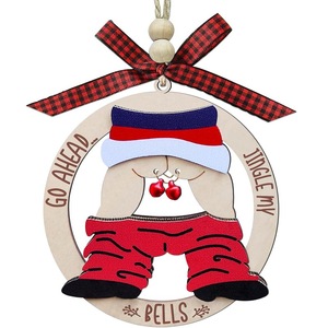 Adornos Navideños Divertidos de Madera DAMAI 2025, Adorno de Santa Feo y Atrevido, Adornos para Árbol de Navidad para Adultos - Product Image 5