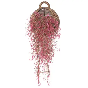 Pequeñas flores colgantes artificiales, planta falsa con aspecto realista para decoración de interiores