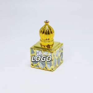 Botellas de Perfume de Vidrio con Rodillo, Estilo Árabe Dubai, Cuadradas, de Lujo, con Recubrimiento UV, Vacías, de 10 ml, para Aceites Esenciales, Venta al Por Mayor - Product Image 1