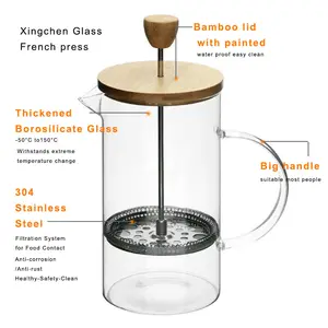 المنزل سميكة و دائم الزجاج دليل سيفون القهوة الفرنسية الصحافة ماكينة إعداد شاي وقهوة