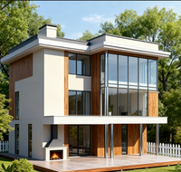 Ciment imperméable à l'eau de structure métallique de deux-trois étages préfabriqué à construction rapide moderne pour les panneaux Econel pour le salon de villa duplex