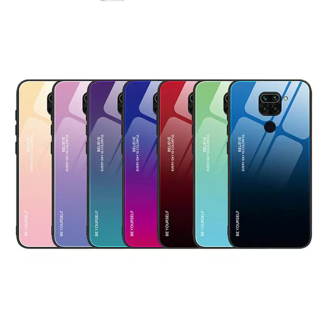 Gradient  Tempered Glass Back Cover Case for Xiaomi Redmi 9 Note 9 Redmi 5plus Redmi 6 6A Note 8pro Note 8T