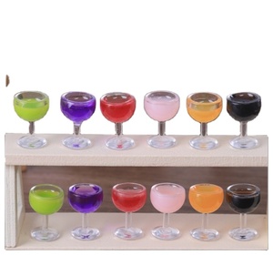 3D DIY ornamento resina encanto agua champán copas de vino casa de muñecas Mini botella burbuja té paja taza niños juguete fabricante de alimentos - Product Image 1