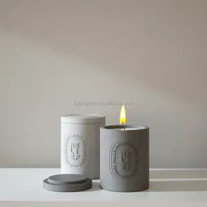 Wholesale 10oz Original Modern Design Empty Concrete Candle Jar Luxury Cement Candle Vessels With Lid Customized Logo In Bulk