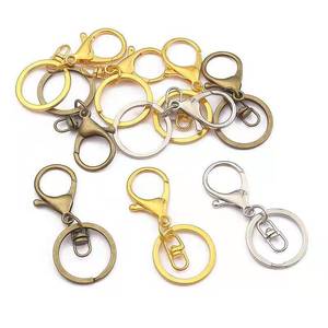 Fermoirs de homard pivotants en métal de haute qualité bricolage clé porte-clés fendu chaînes avec crochets et Clips résultats de bijoux et composants - Product Image 6