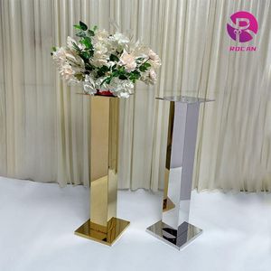 Support à fleurs en métal pour table de mariage, centre de table doré <span class=keywords><strong>brillant</strong></span> pour décoration de mariage en intérieur - Product Image 5