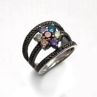 Bagues en marcassite et rubis, argent sterling, nouveau sac en polyéthylène, zircon classique, argent antique, bijoux géométriques en argent, bijoux de mode, 6,8 g